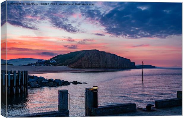 Sunrise at West Bay in Dorset Canvas Print by RICHARD MOULT