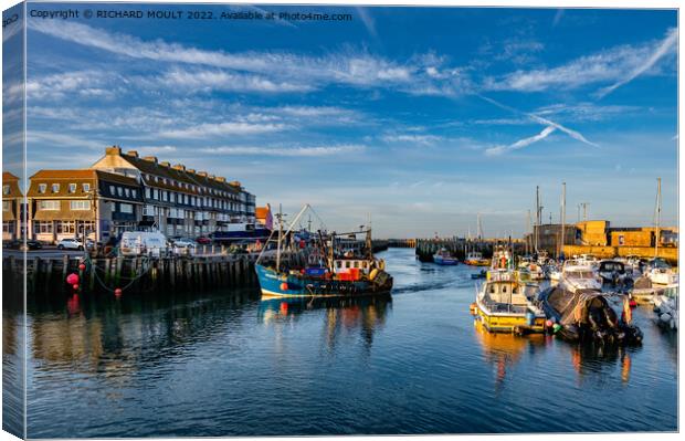 West Bay harbour in Dorset Canvas Print by RICHARD MOULT