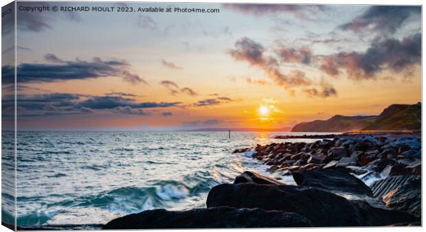 West Bay Dorset Sunset Canvas Print by RICHARD MOULT