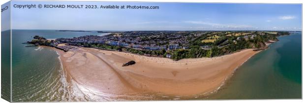 Tenby Panorama from the Drone Canvas Print by RICHARD MOULT