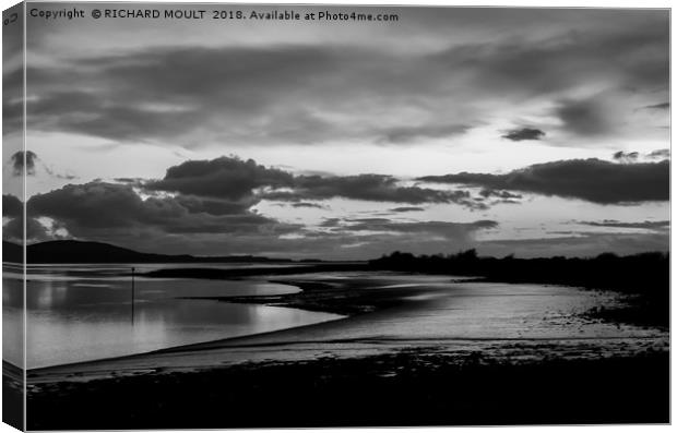 Loughor Estuary At Dusk Canvas Print by RICHARD MOULT