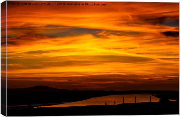 North Gower Sunset Canvas Print by RICHARD MOULT