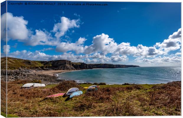 Fall Bay Gower Canvas Print by RICHARD MOULT