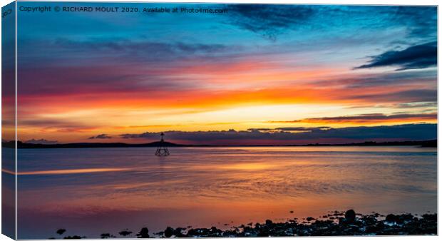 Loughor estuary sunset Canvas Print by RICHARD MOULT