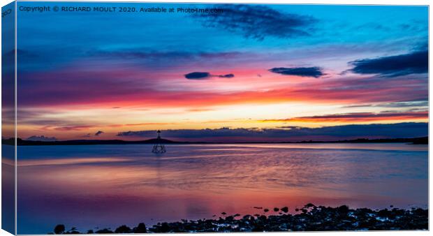 Loughor estuary at Sunset Canvas Print by RICHARD MOULT