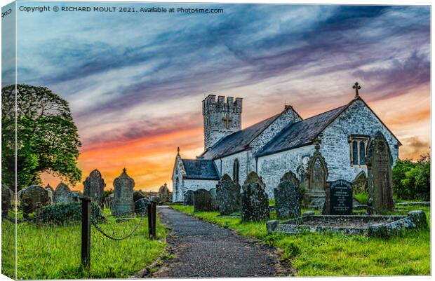 Pennard Church On Gower Canvas Print by RICHARD MOULT