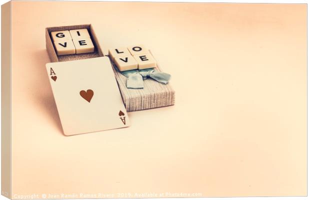 Conceptual photo of Valentines day, gift box with  Canvas Print by Juan Ramón Ramos Rivero