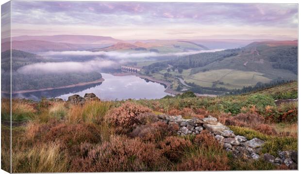 Sunrise over Bamford Edge Canvas Print by David Semmens