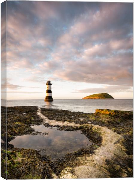 Penmon Lighthouse Canvas Print by David Semmens