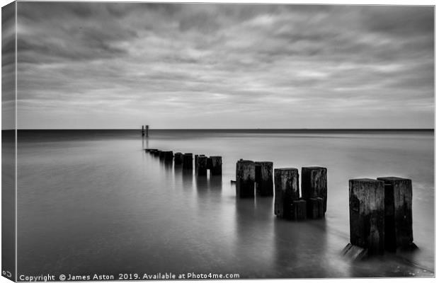 Long Exposure of Cleethropes Beach Canvas Print by James Aston