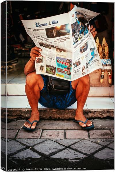 Morning News Bali Style Canvas Print by James Aston
