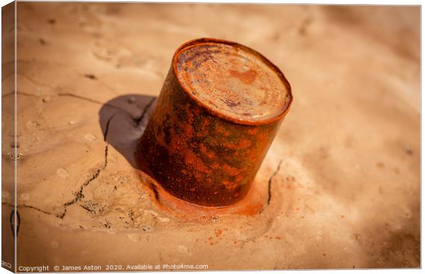The Rusty Can of Wadi Helo Canvas Print by James Aston