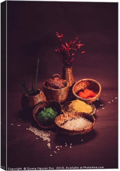 Colorful Raw Rice in basket Canvas Print by Quang Nguyen Duc