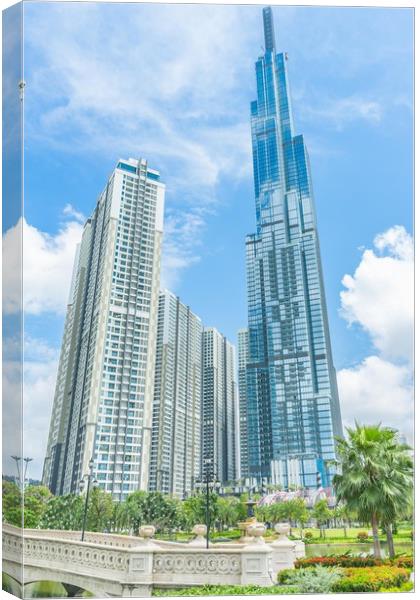Super-tall Landmark81 in Central park Canvas Print by Quang Nguyen Duc