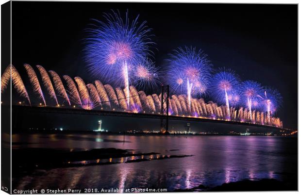 Forth road bridge 50th birthday Canvas Print by Stephen Perry