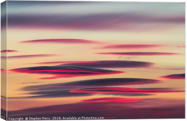 Wispy coloured Clouds Canvas Print by Stephen Perry