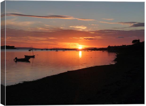 Findhorn sunset  Canvas Print by Chris Sherwin