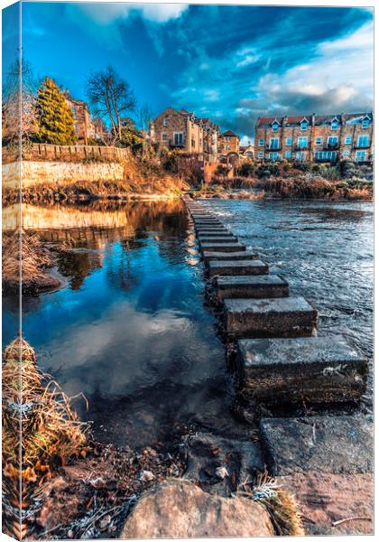 Stepping Stones at Morpeth Canvas Print by Phil Page