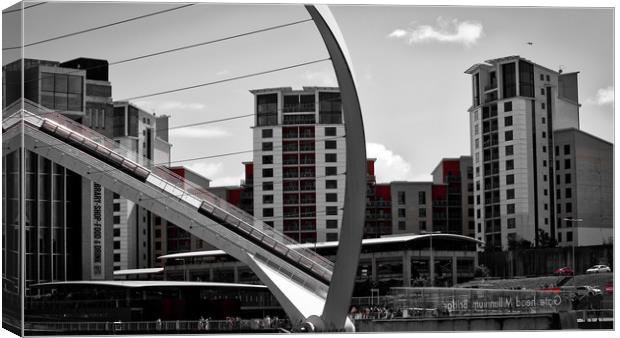 Abstract Millennium Bridge over the River Tyne Canvas Print by Phil Page