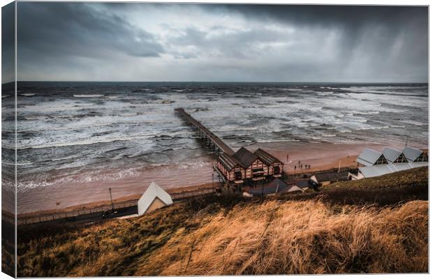 Saltburn by the Sea Pier from the cliff top Canvas Print by Phil Page