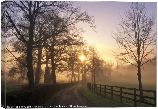 January Sunrise In Hampshire Canvas Print by Geoff Richards
