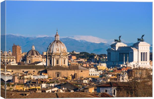 Historic Rome city skyline with domes and spires Canvas Print by Andrew Michael
