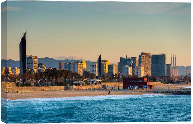 Barcelona beach Canvas Print by Andrew Michael