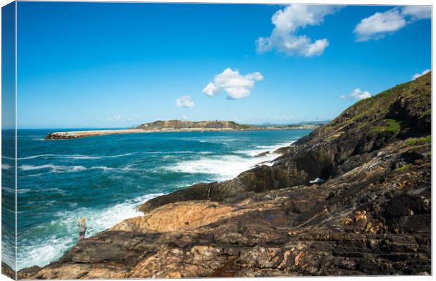 Fishing on Mutton Bird Island Canvas Print by Andrew Michael