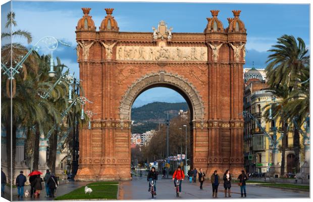 Barcelona arch Canvas Print by Andrew Michael
