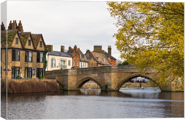 River Great Ouse with the medieval St Leger Chapel Canvas Print by Andrew Michael
