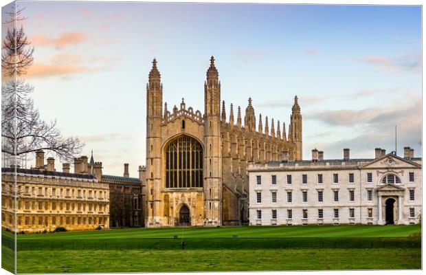 Kings College chapel in late evening light Canvas Print by Andrew Michael