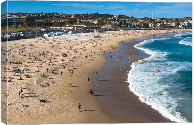Bondi Beach on a summer's day Canvas Print by Andrew Michael