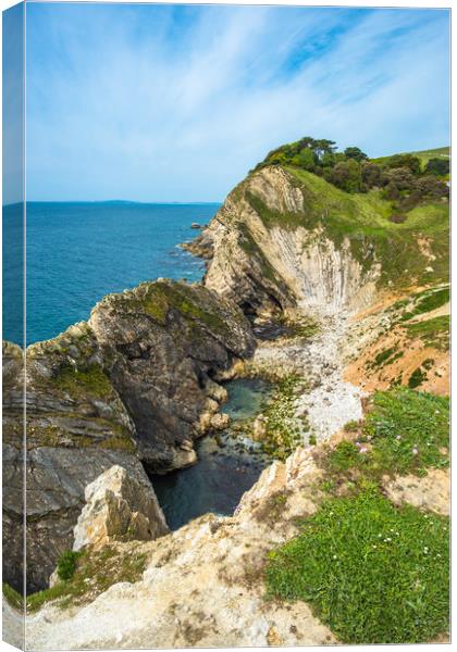 Stair Hole at Lulworth Cove Canvas Print by Andrew Michael