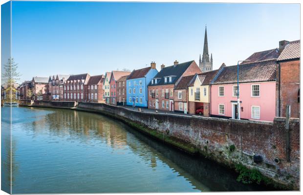 River Wensum at the Quayside Canvas Print by Andrew Michael