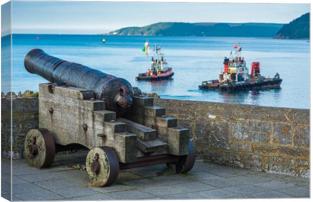 19th century cannon Plymouth Canvas Print by Andrew Michael
