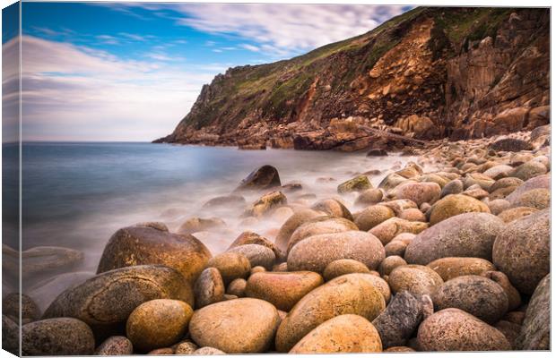 Porth Nanven Pebbles Canvas Print by Andrew Michael