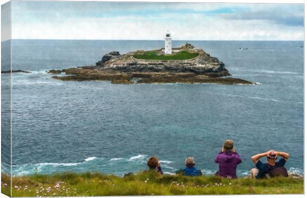 Views of Godrevy Lighthouse Canvas Print by Andrew Michael