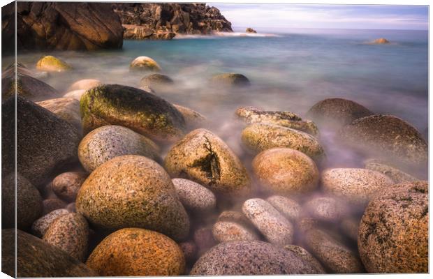 Rocky cove near Land's End Canvas Print by Andrew Michael