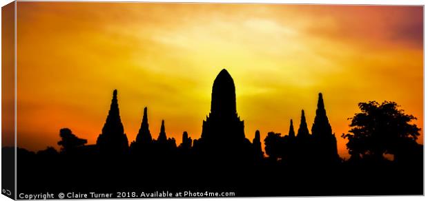Ayutthuya sunset Canvas Print by Claire Turner