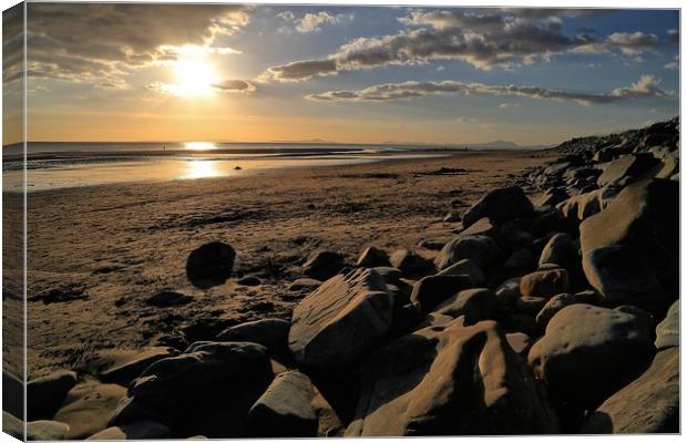 Barmouth Sunset Canvas Print by steven clifton