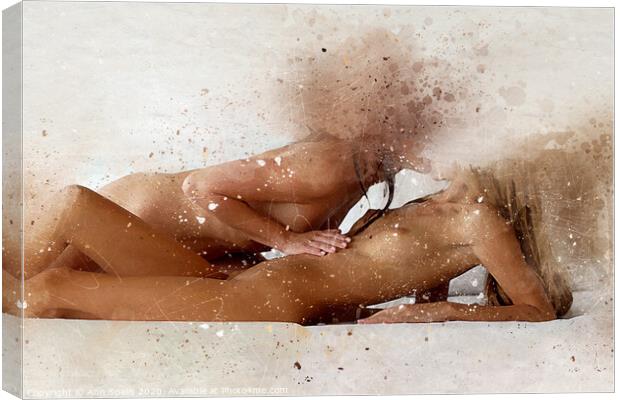 Two women making love Canvas Print by Ann Spells