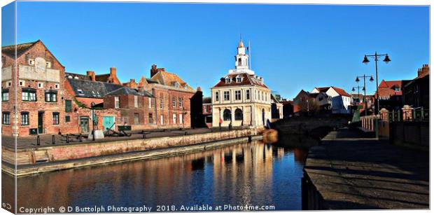 cold winter day  at kings Lynn  customs house  Canvas Print by D Buttolph Photography