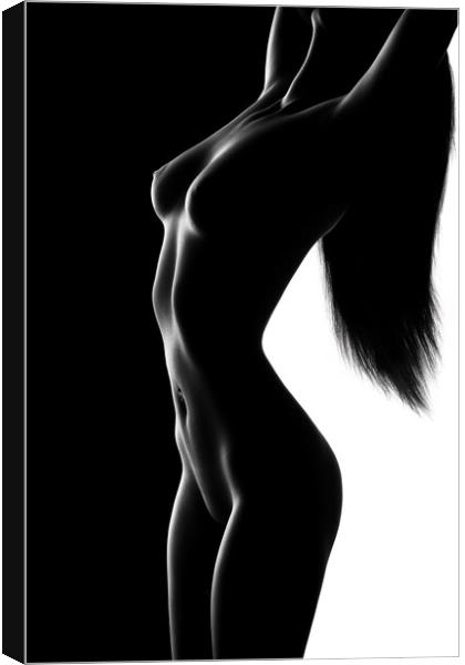 Nude black versus white 3 Canvas Print by Johan Swanepoel