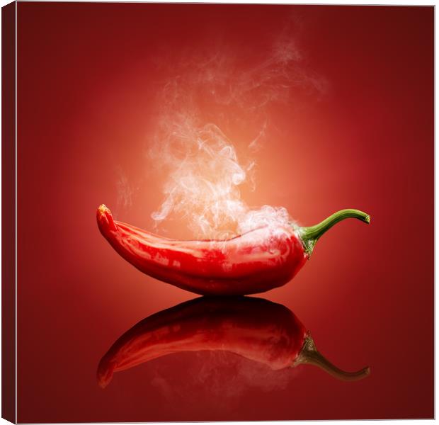 Chili red steaming hot Canvas Print by Johan Swanepoel