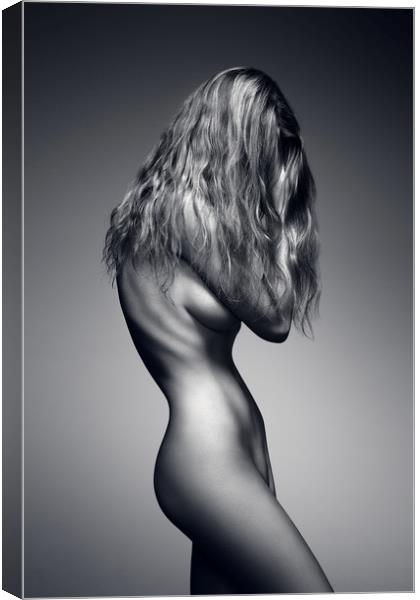 Nude woman sensual body Canvas Print by Johan Swanepoel