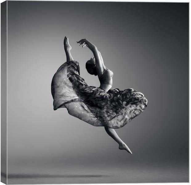 Ballerina jumping Canvas Print by Johan Swanepoel