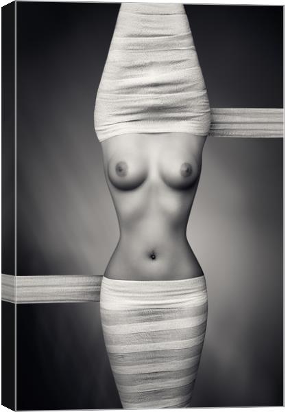 Nude woman fine art 21 Canvas Print by Johan Swanepoel