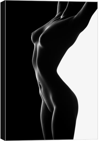 Nude black versus white 2 Canvas Print by Johan Swanepoel