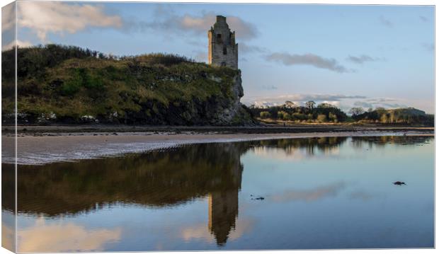 Reflections At Greenen Castle Canvas Print by Chris Wright