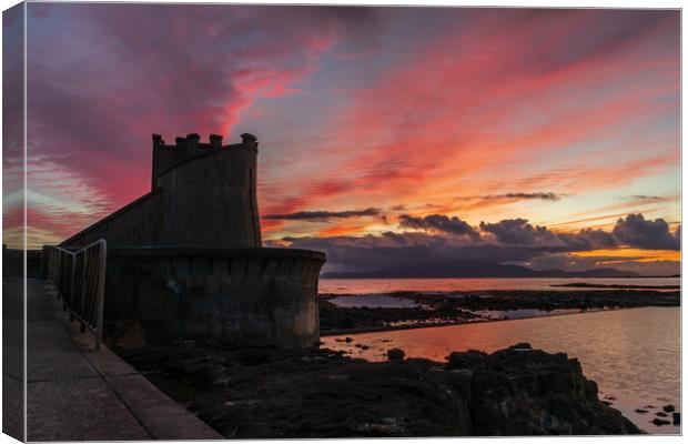 Sunset Over Looking Arran Canvas Print by Chris Wright